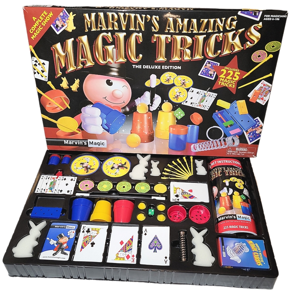 New Kid's Marvin's Amazing Magic Tricks Set with Instruction Manual • 125 Tricks